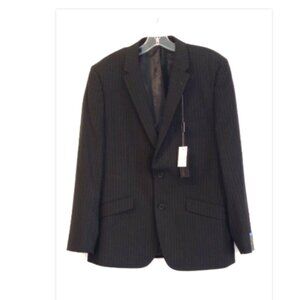 Butler & Webb Men’s Suit Jacket 40 Short Black Blue Gray Pinstripe Blazer NWT